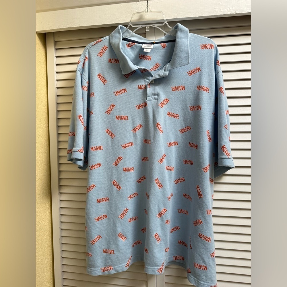 Marvel Blue Polo Shirt Men 2X Marvel Marvel Marvel